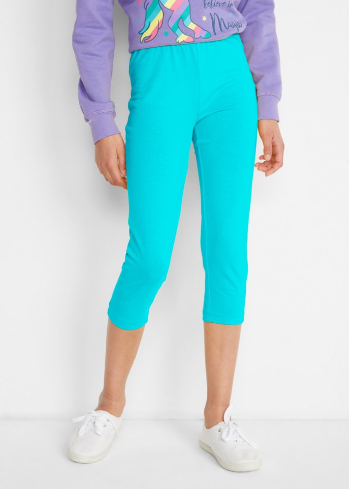 Mädchen 3/4 Leggings mit Bio-Baumwolle (2er Pack)