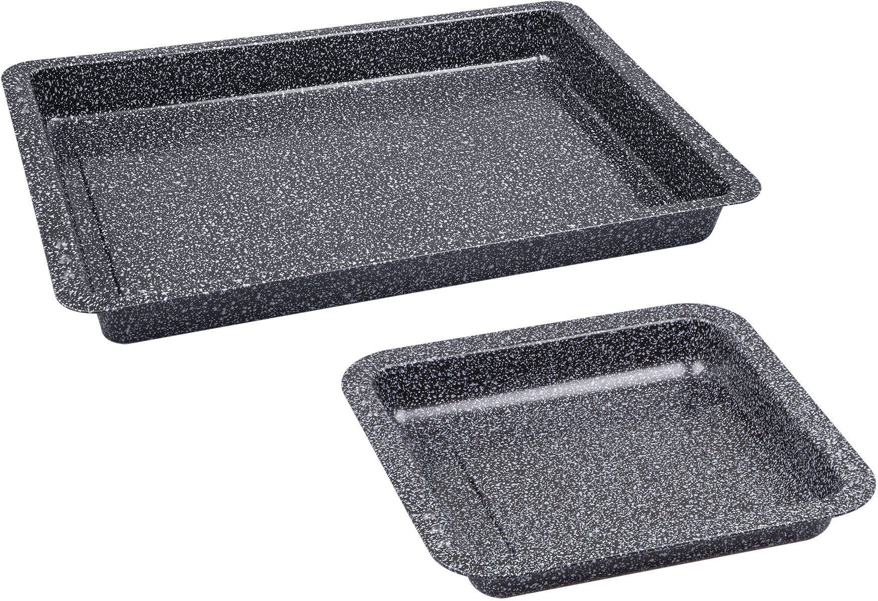 CHG Backblech Granito, Stahlblech, (Set, 2-St), Rechteckform 4 x29cm/Quadratische Form 26,5x26,5cm