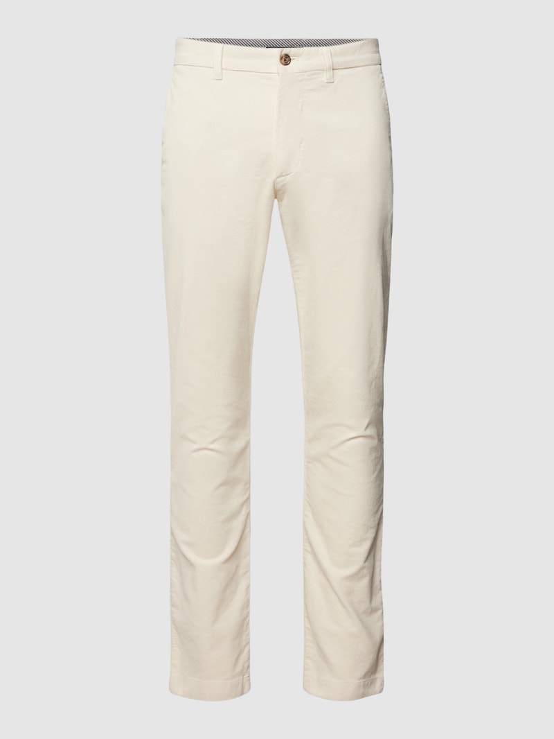 Cordhose mit Logo-Stitching Modell 'DENTON' in offwhite