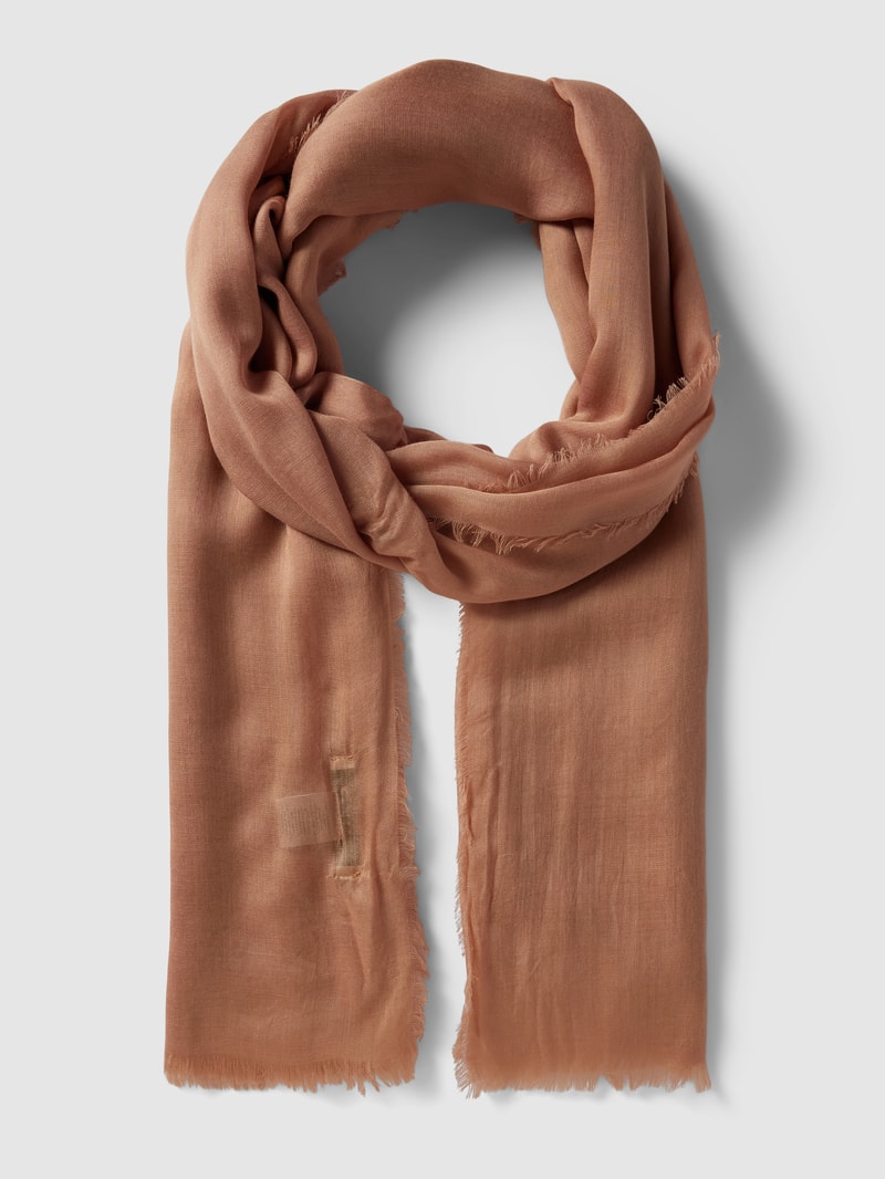 Schal mit ausgefranstem Saum in camel