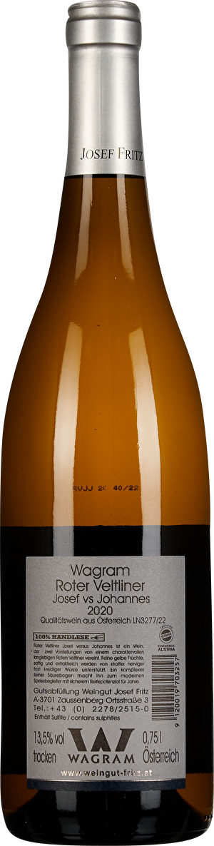 Josef Fritz Roter Veltliner Josef vs. Johannes Wagram 2020