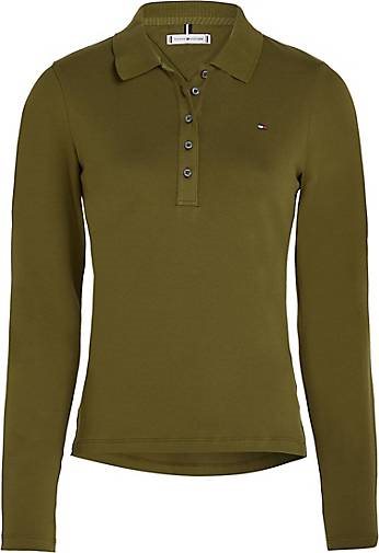 TOMMY HILFIGER Damen Poloshirt 1985 SLIM PIQUE POLO Langarm