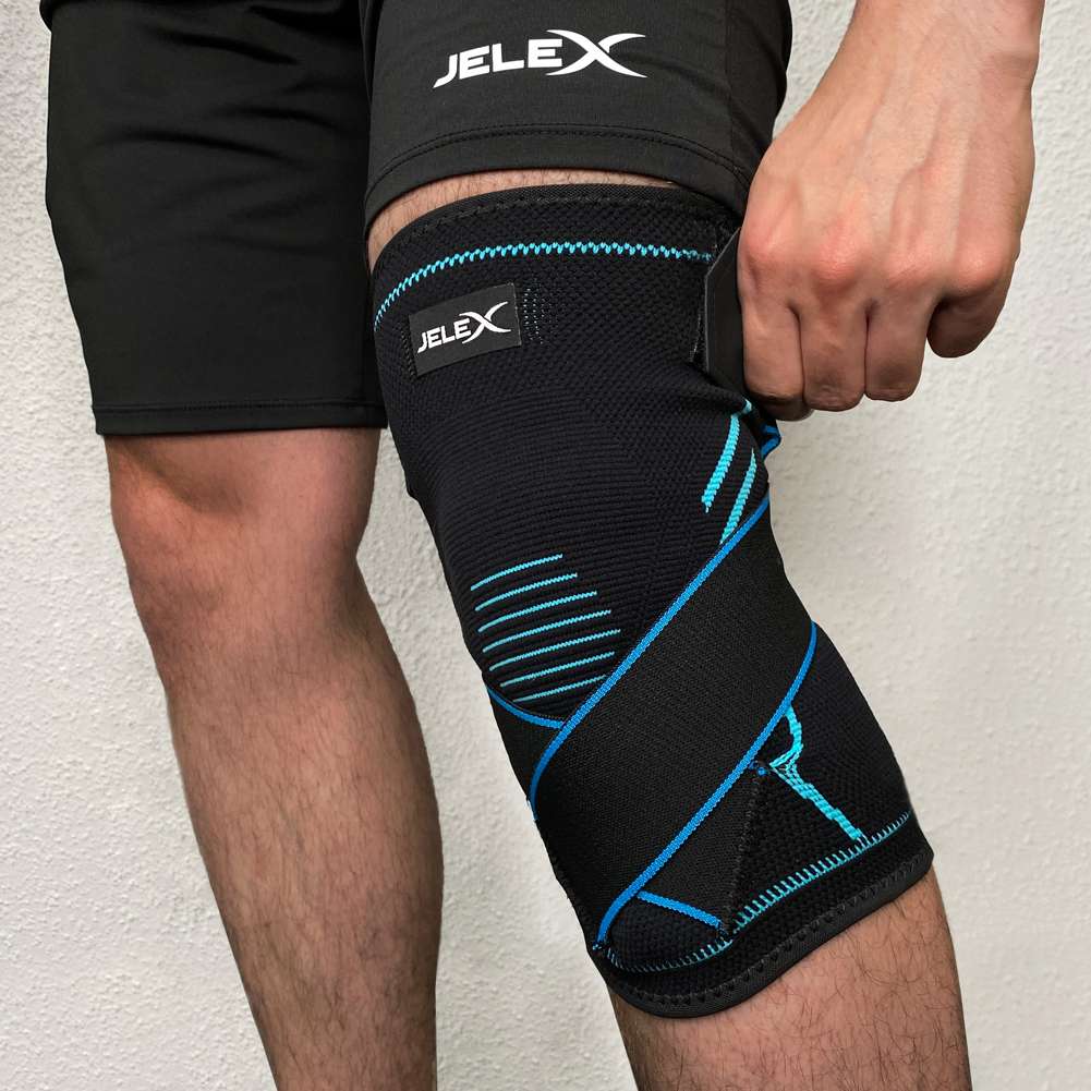 JELEX Knee Kompressions Kniebandage schwarz blau