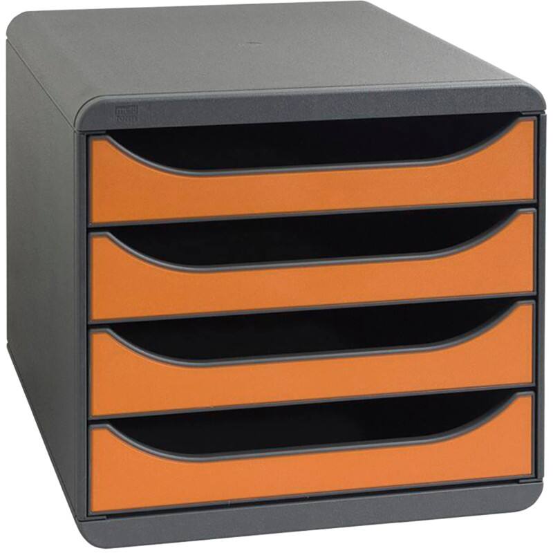Exacompta Schubladenbox Classic 310788D Schwarz, Orange 34,7 x 26,7 x 27,8 cm