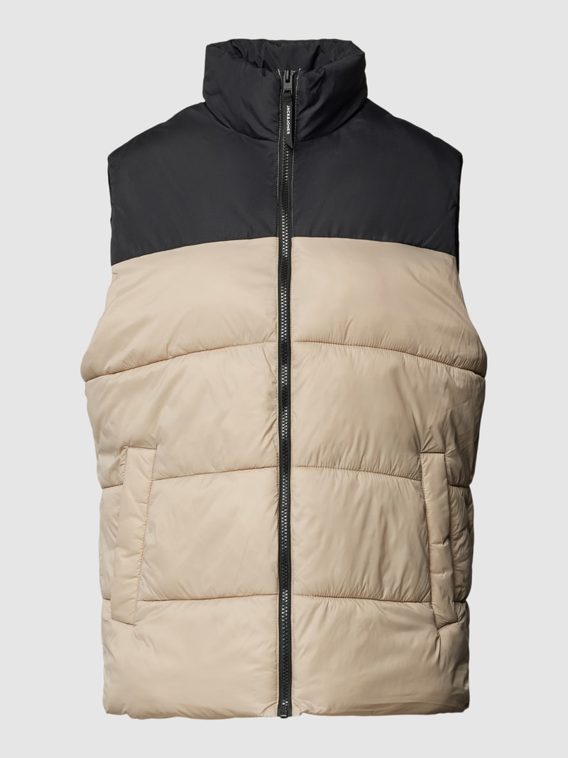 Steppweste mit Stehkragen Modell 'TOBY' in offwhite