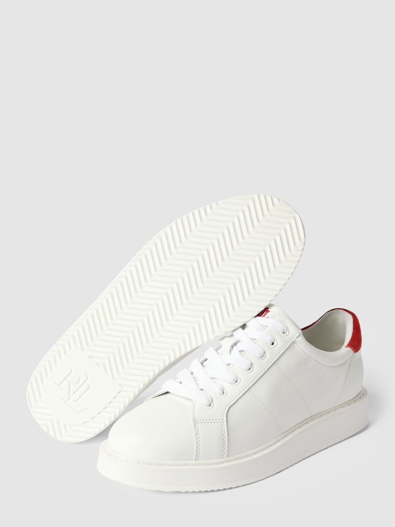 Sneaker aus Leder mit Logo-Stitching Modell 'ANGELINE' in weiß