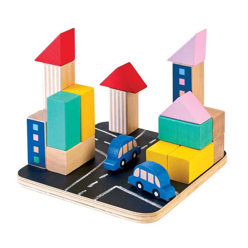 Blocs de construction ville en bois Oxybul
