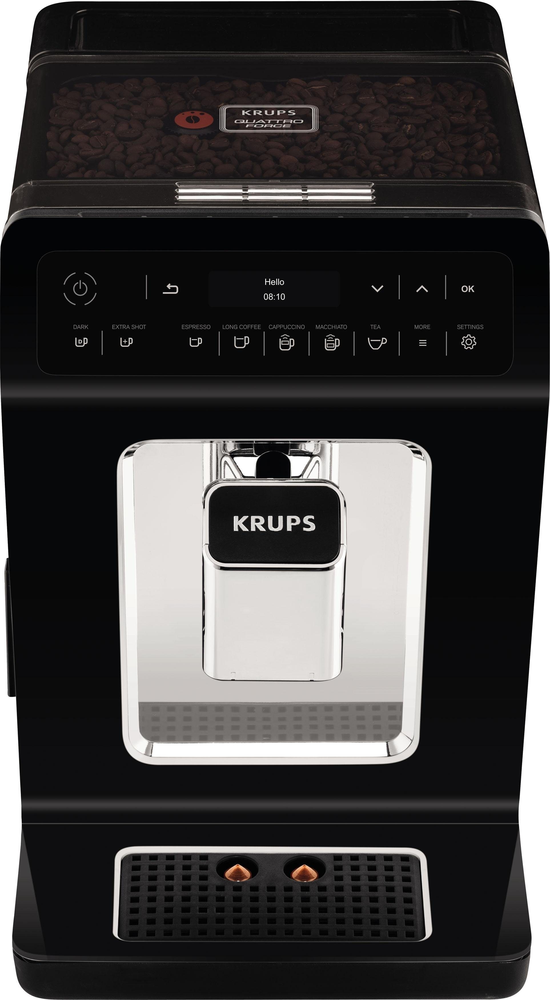 Krups Kaffeevollautomat EA8918 Evidence, OLED-Display, 12 Kaffee- und3 Tee-Variationen, 2-Tassen Funktion
