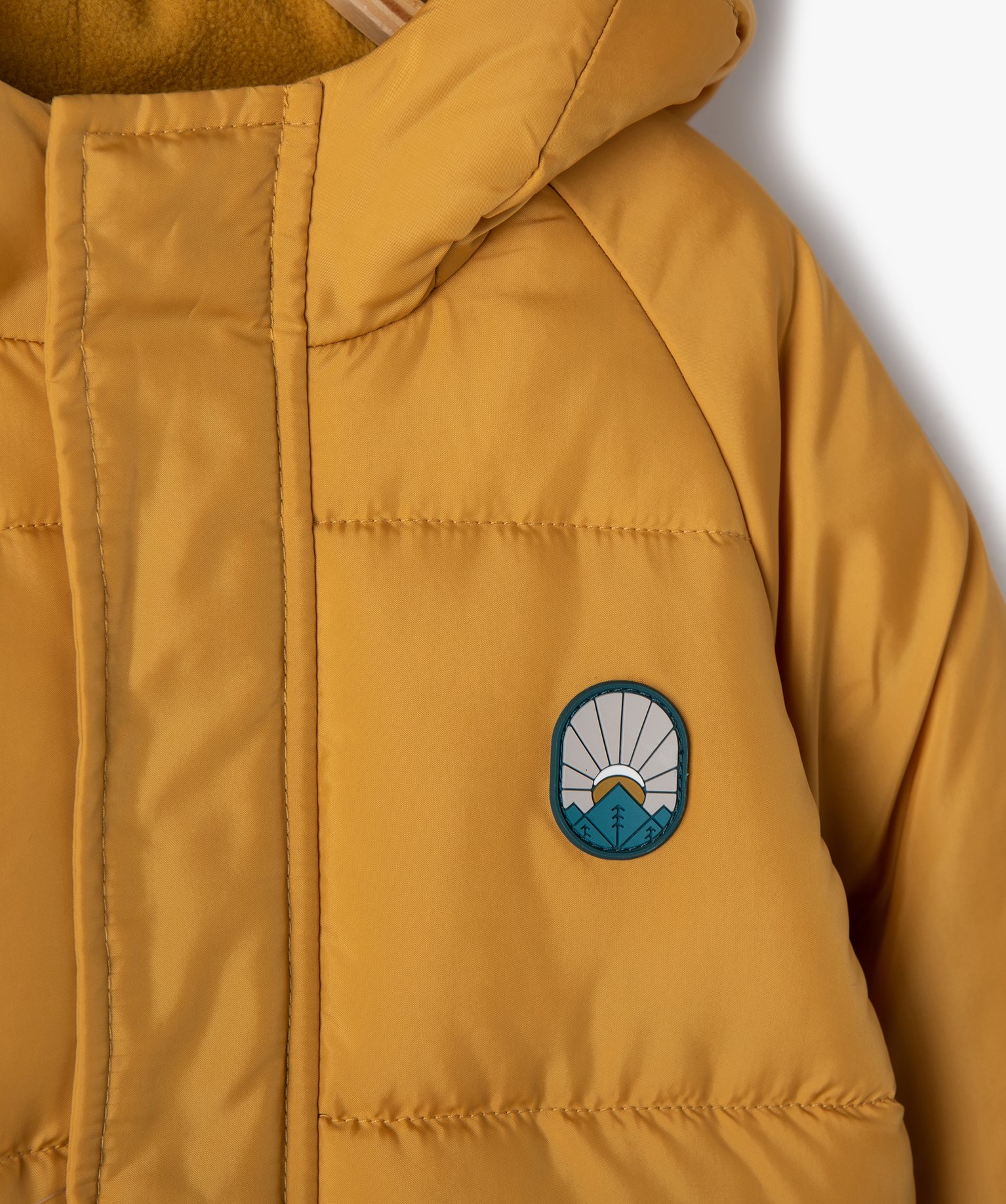 Blouson bébé Garçon chaud à capuche et doublure polaire jaune | GEMO