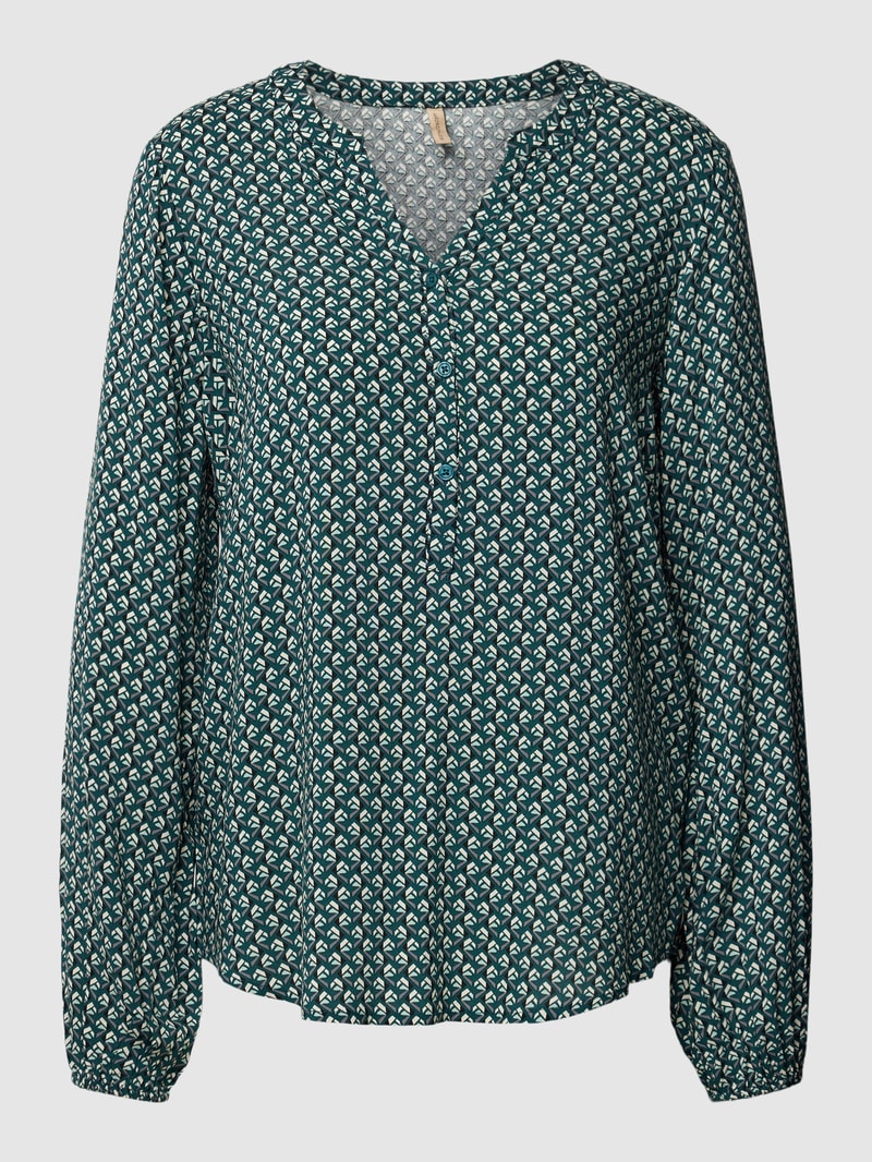 Bluse aus Viskose mit Allover-Muster Modell 'TALITA' in smaragdgrün