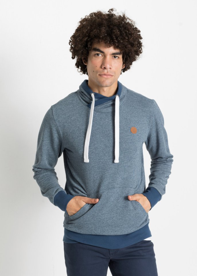 Sweatshirt mit recyceltem Polyester und Schalkragen