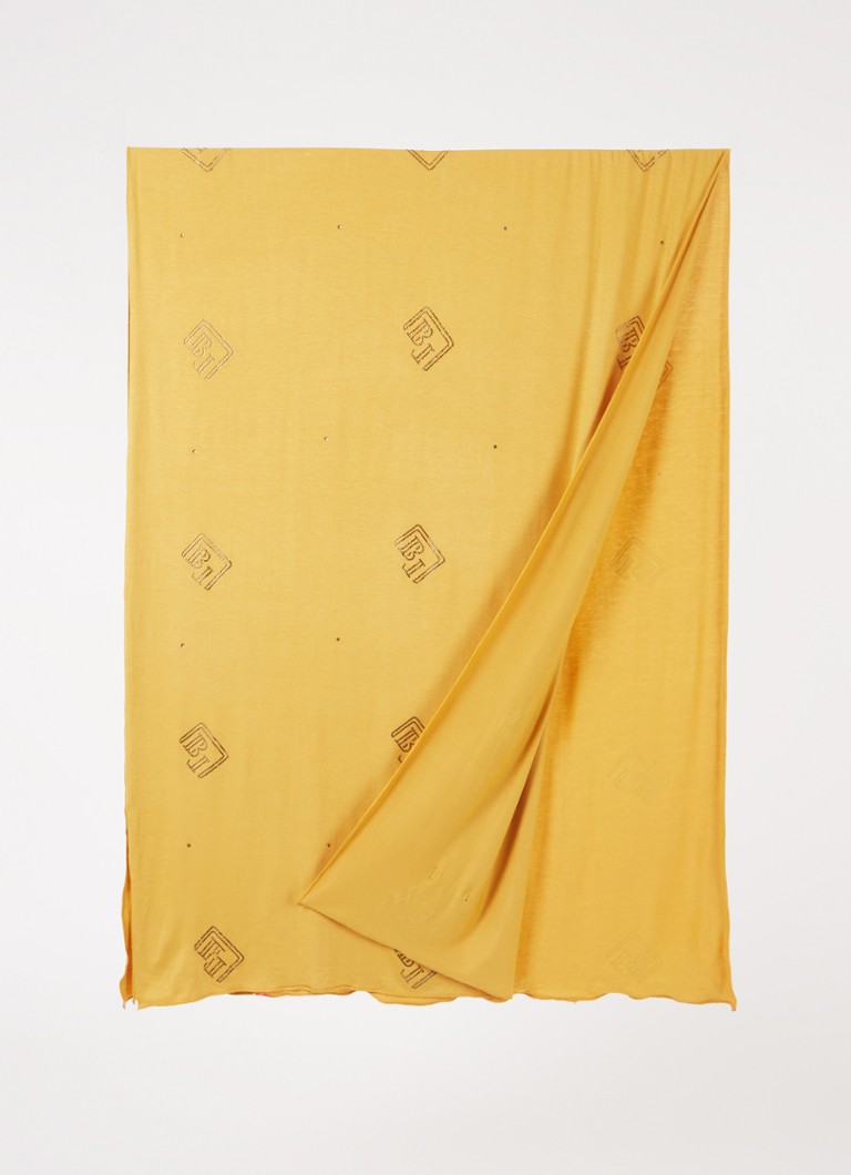 Szalik BYLIMA z monogramem i kryształkami, 200 x 75 cm