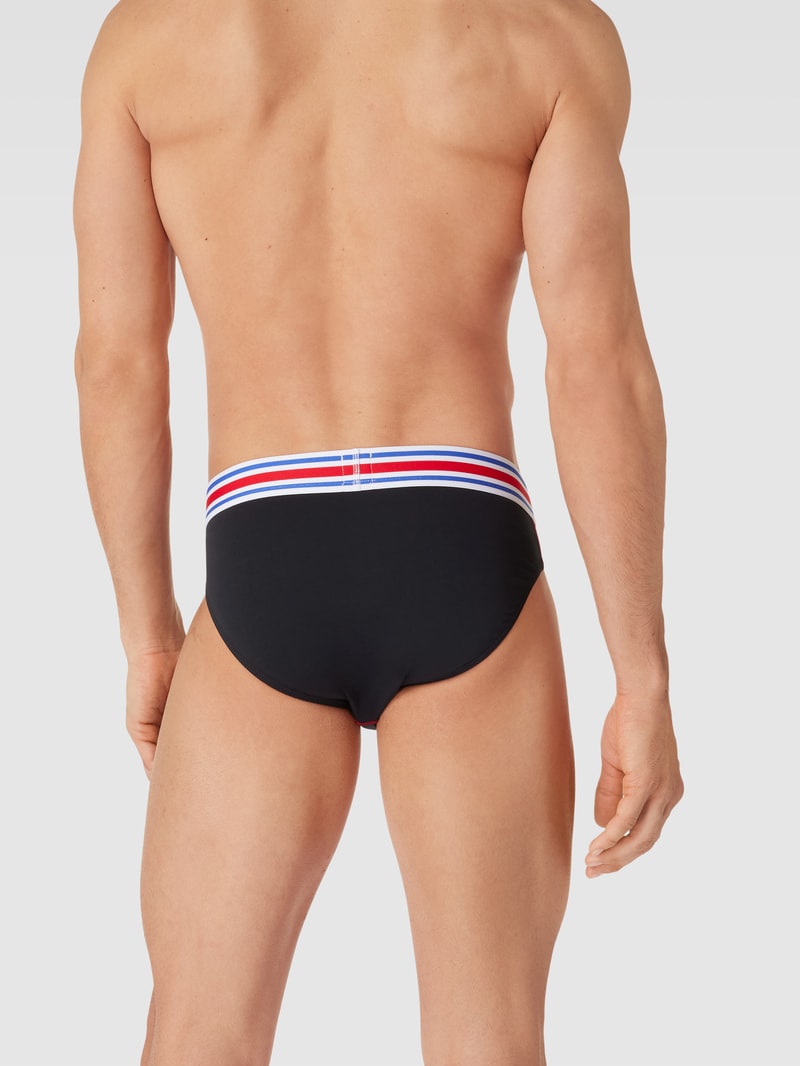 Slip mit Kontraststreifen Modell 'TIE BREAK' in schwarz