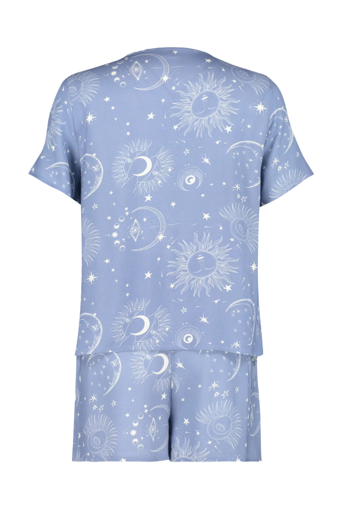 Trendyol Collection  Pyjama-Set aus Viskosegewebe mit blauem Galaxie-Muster für Damen THMSS24PT00135