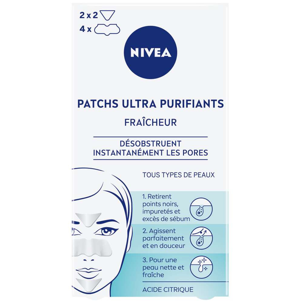 nivea Patchs fraîcheur visage à l'Acide citrique Patchs ultra purifiants