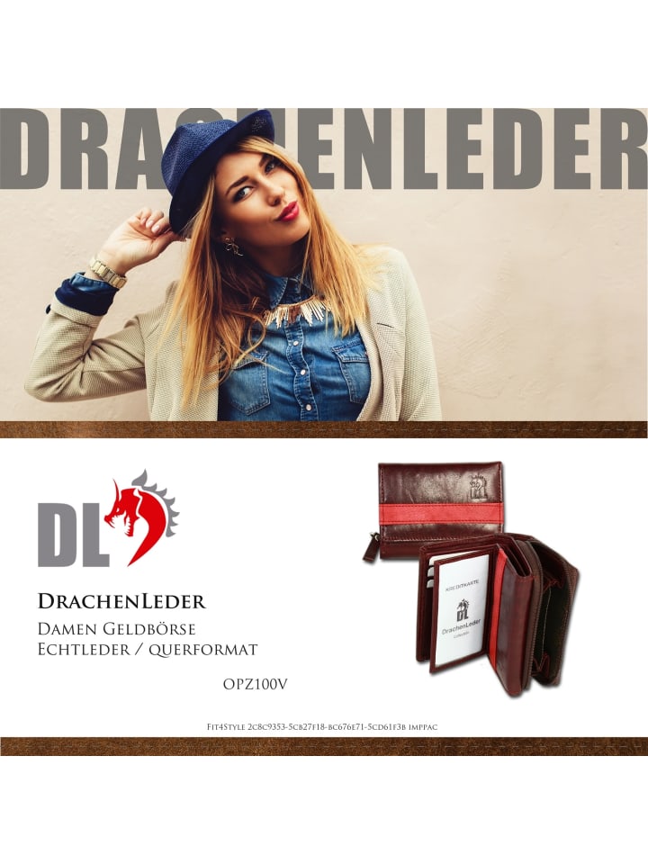 DrachenLeder Portemonnaie Leder Damen, Herren, Jugend Geldbörse Streifen günstig kaufen onesize