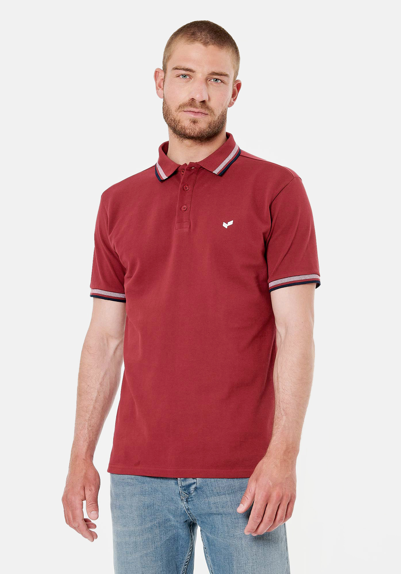 RAYOC  Polo bordeaux homme 100% coton bio