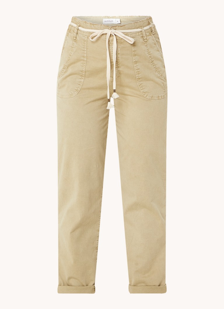 Pantaloni cargo Summum a vita alta e affusolati con cintura da annodare