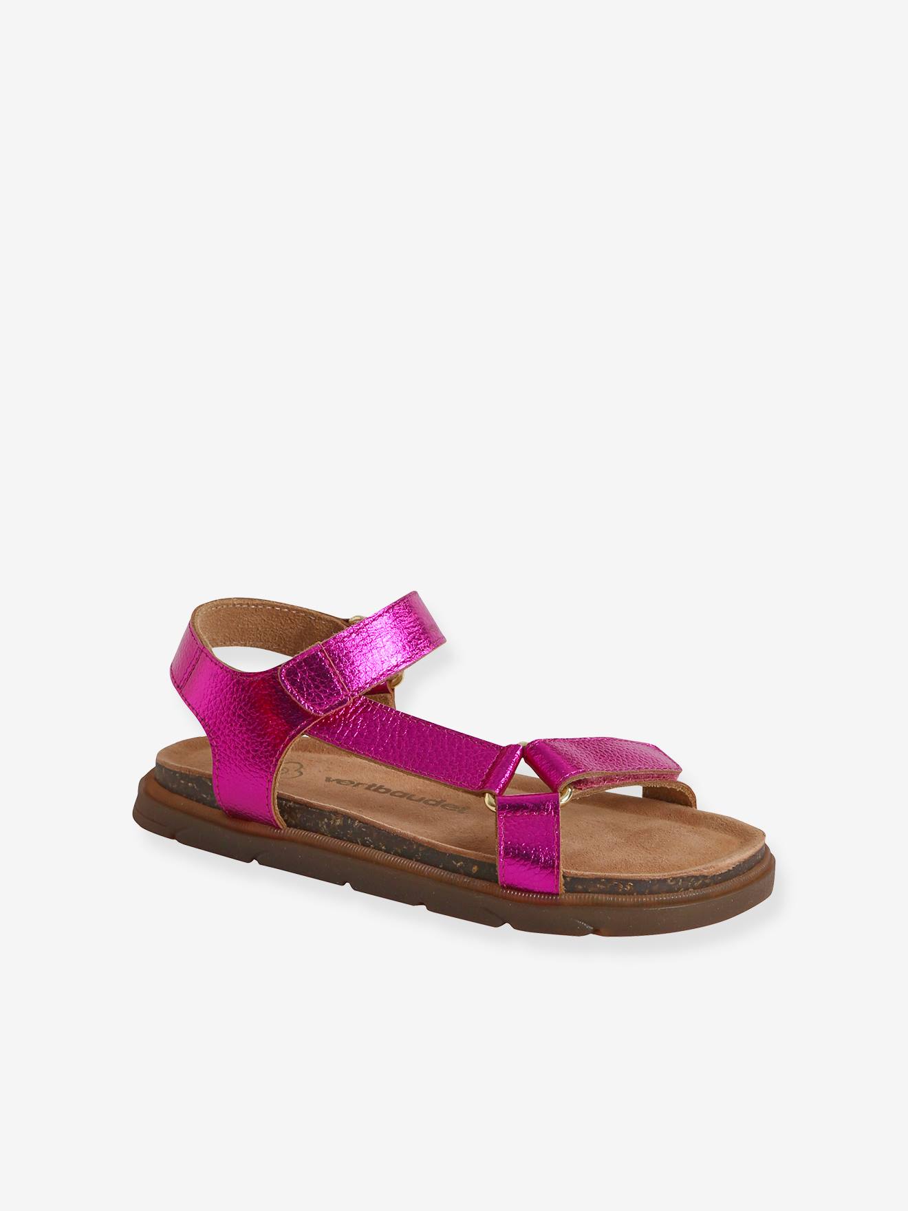 Vertbaudet Mädchen Klett-Sandalen - dunkelrosa