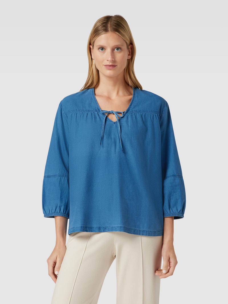 Jeansbluse mit 3/4-Arm in marineblau