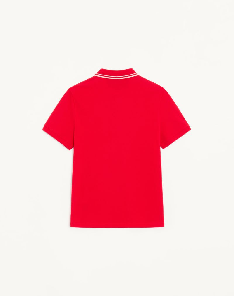 Polo shirt van katoenen piqué met V-logo patch