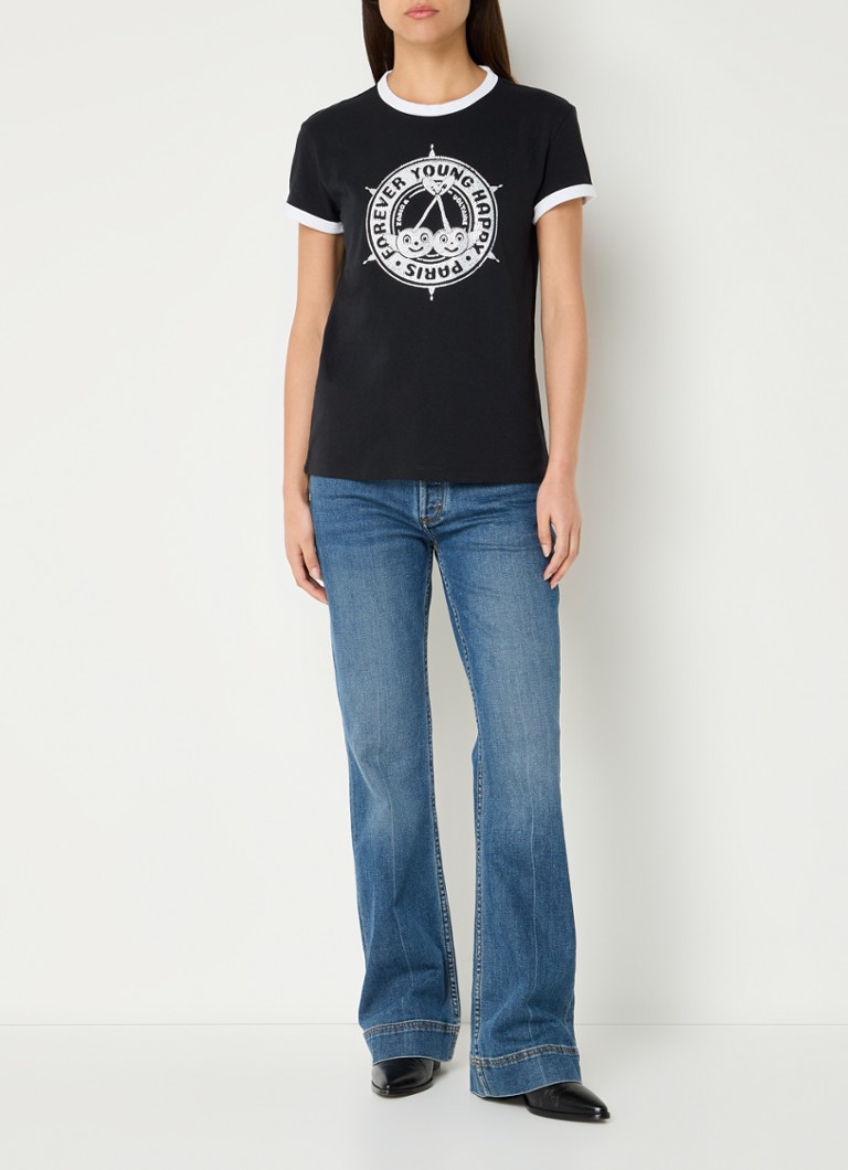 Zadig&Voltaire Walk Blason T-shirt made of organic cotton with rhinestones and logo
