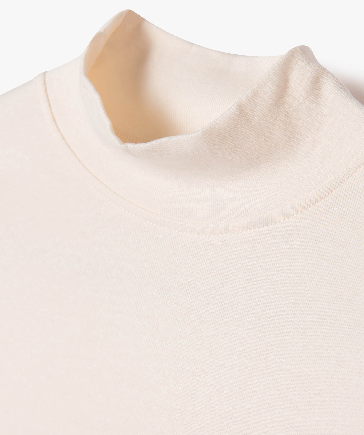 Tee-shirt court à manches courtes et col montant uni fille beige | GEMO