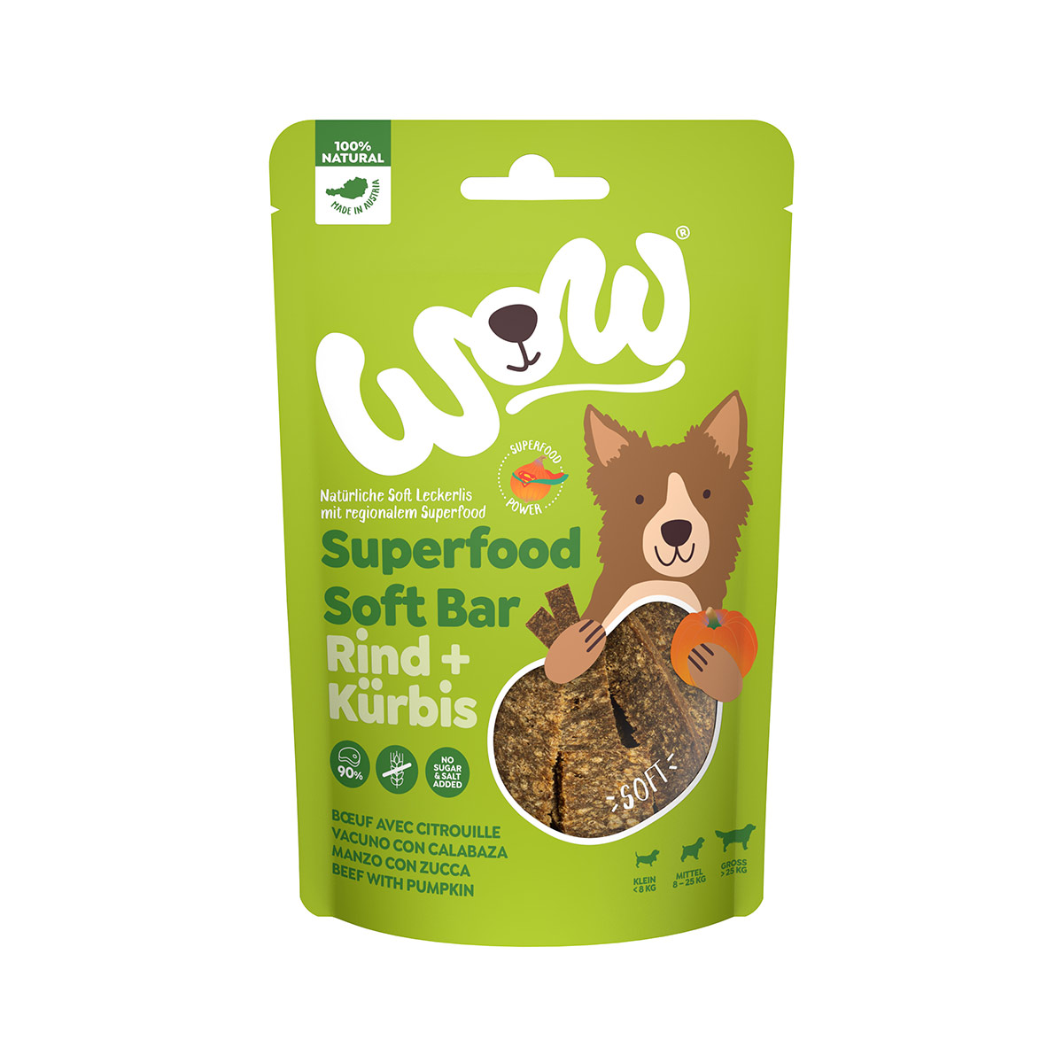 WOW SUPERFOOD Soft Bar Rind mit Kürbis 150g kaufen bei ZooRoyal