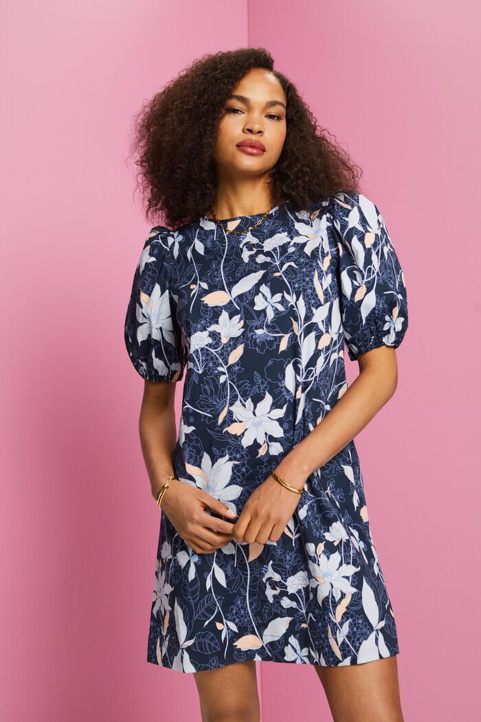 Popeline-Minikleid mit Print