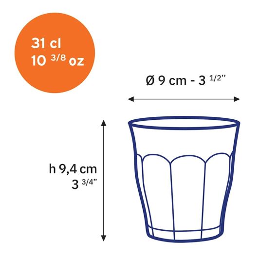 Zestaw 6 szklanek do picia DURALEX Picardie – szafirowe – 31 cl