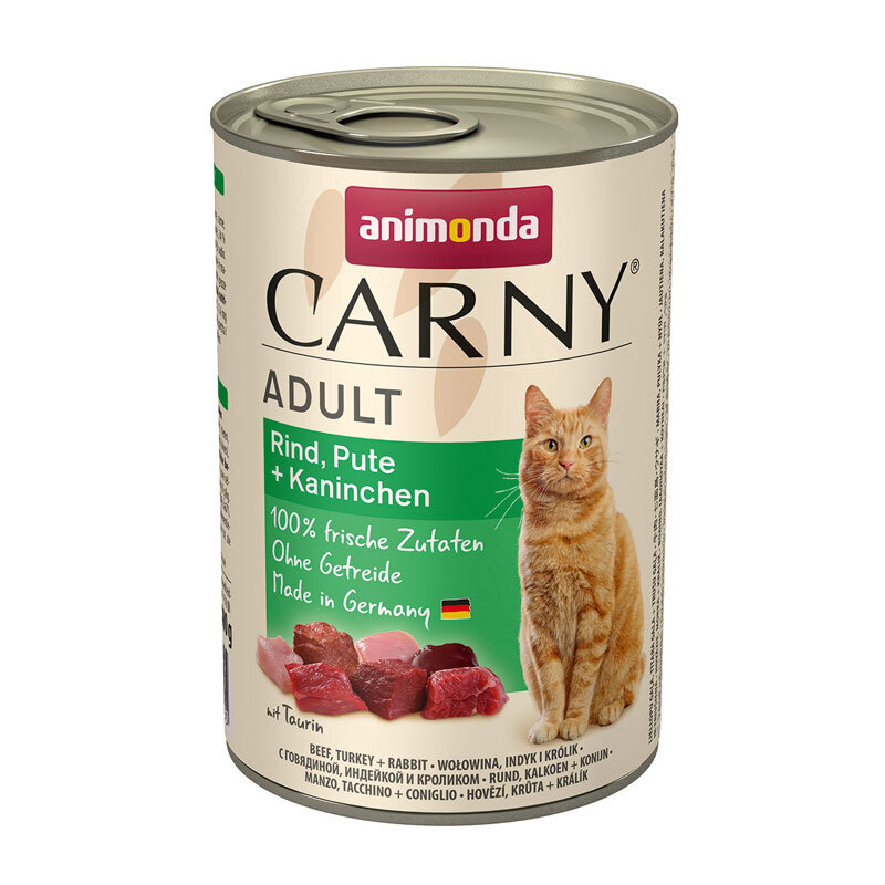 Animonda Nassfutter Animonda CARNY Adult 6x400g Rind, Pute & Kaninchen