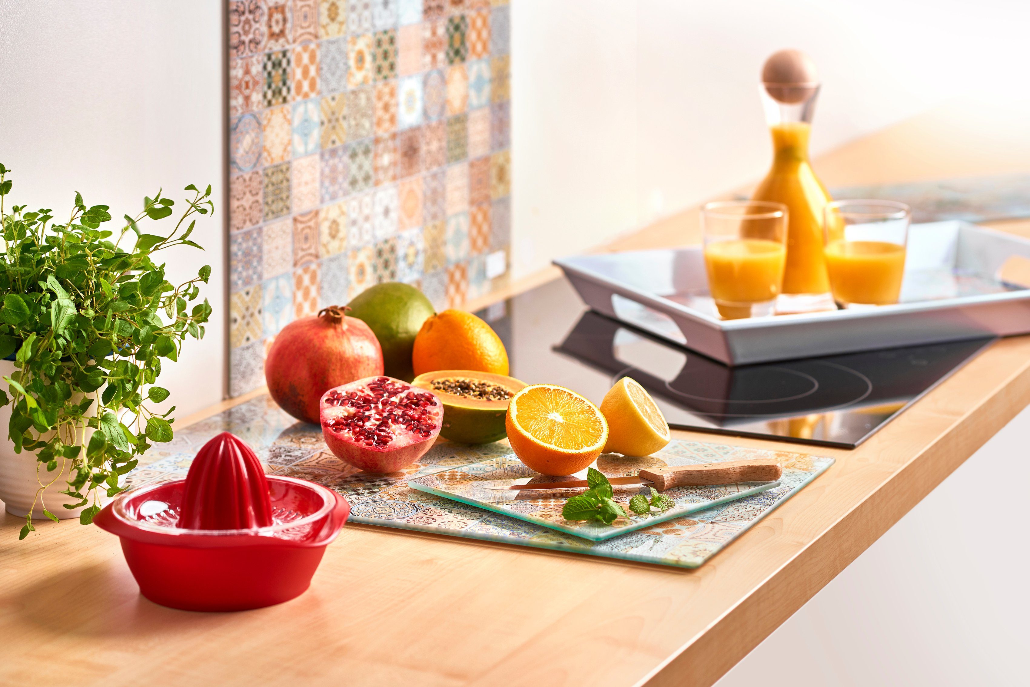 Zeller Present Schneide- und Abdeckplatte Mosaik, ESG-Sicherheitsglas, (Set, 2 tlg)