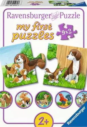 Kinderpuzzle ab 2 Jahren - Tierfamilien auf dem Bauernhof - 2 Teile