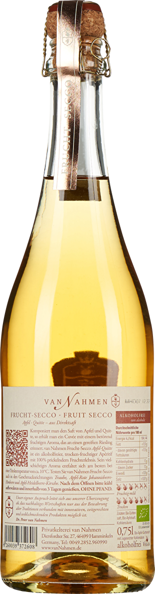 van Nahmen Frucht-Secco Apfel-Quitte