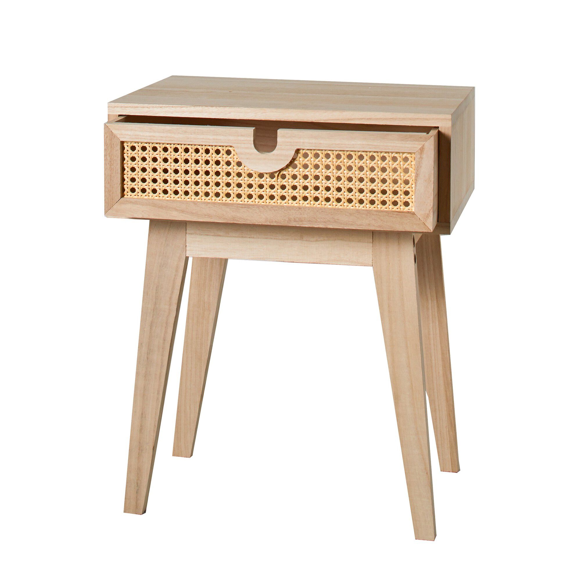 Chevet en bois et cannage