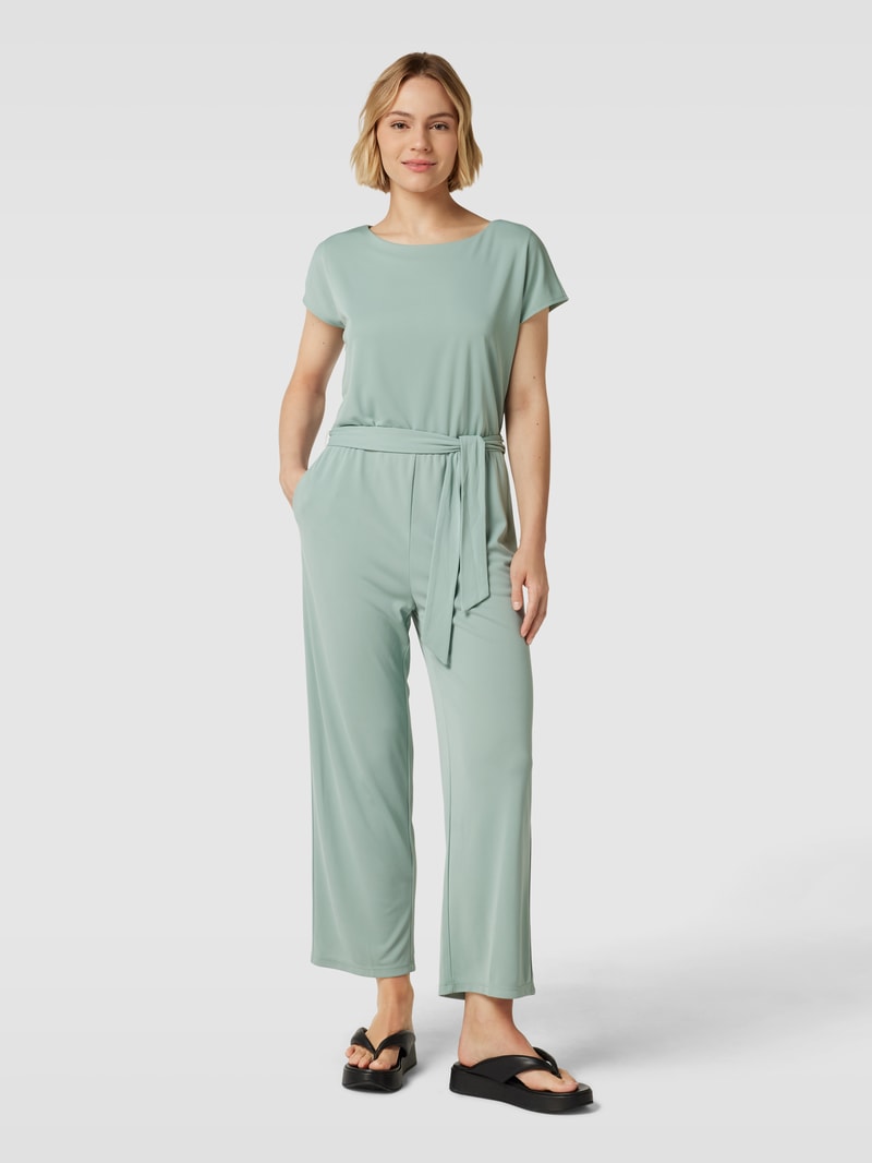 Jumpsuit mit Bindegürtel in lindgrün