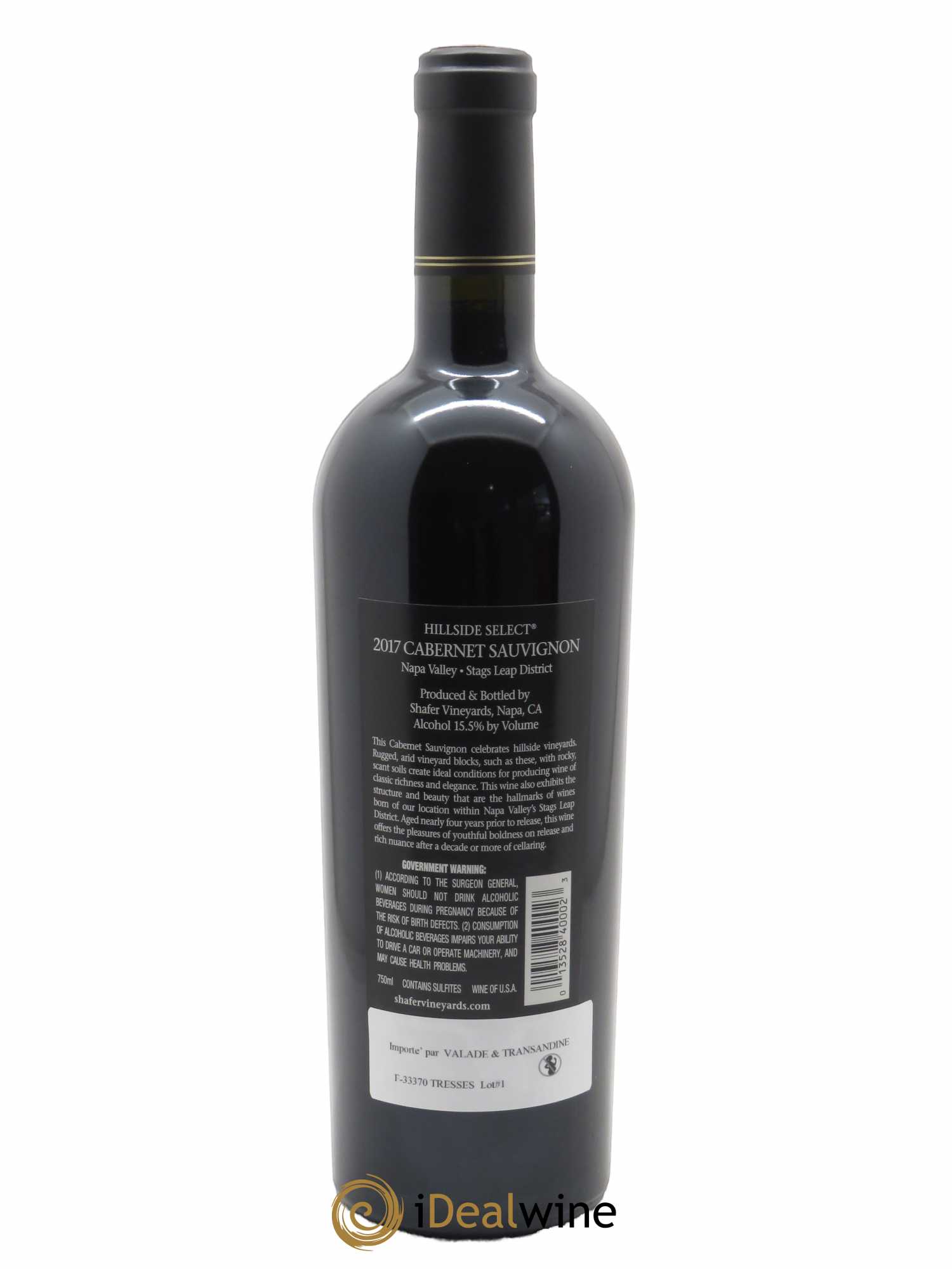 Stags Leap District Shafer Vineyards Hillside Select  2017 - Lot de 1 Bouteille