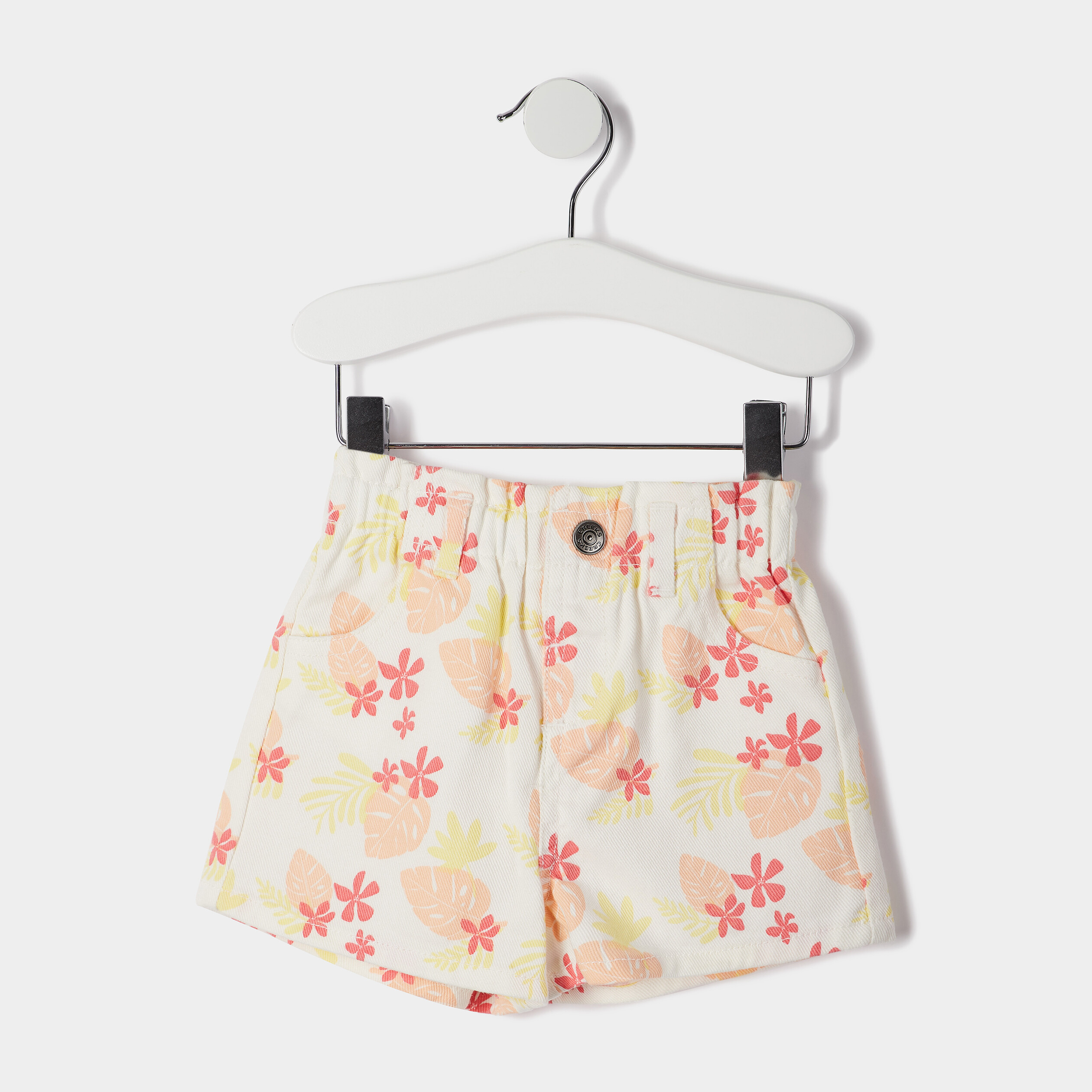 Short coton taille élastiquée Creeks ecru bébé fille | La Halle