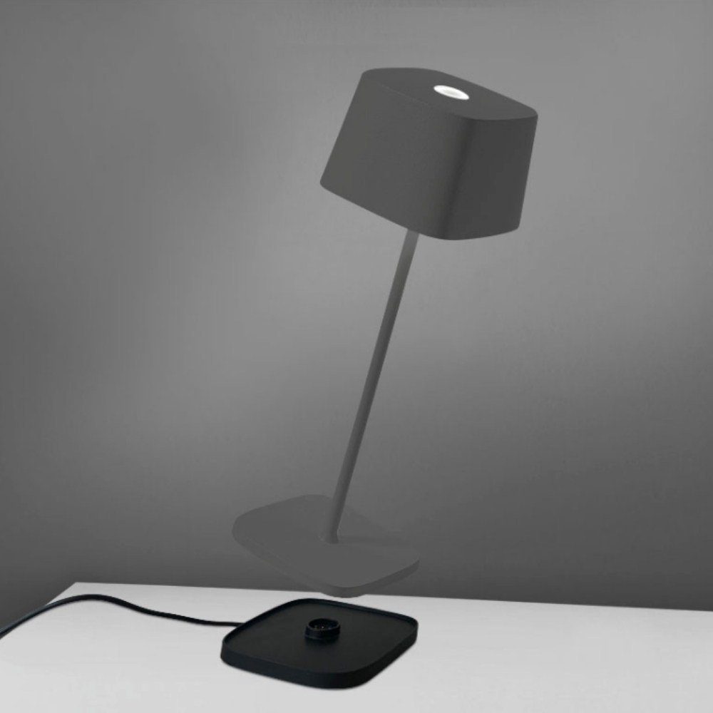 Zafferano LED Tischleuchte LED Akku Tischleuchte Ofelia Pro in Dunkelgrau 2,2W 150lm IP65 2200 -, keine Angabe, Leuchtmittel enthalten: Ja, fest verbaut, LED, warmweiss, Tischleuchte, Nachttischlampe, Tischlampe