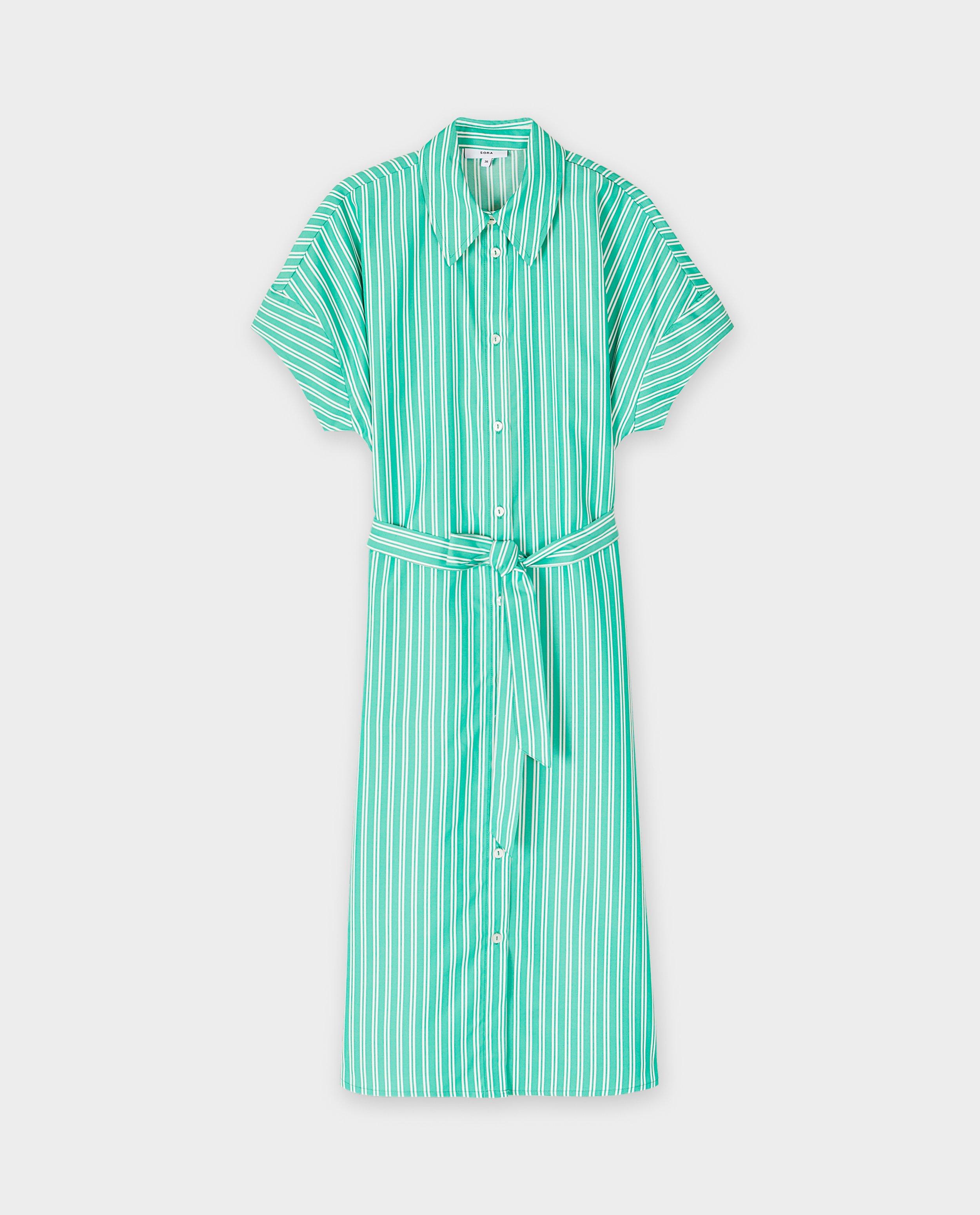 Sora Khaki randig skjortklänning