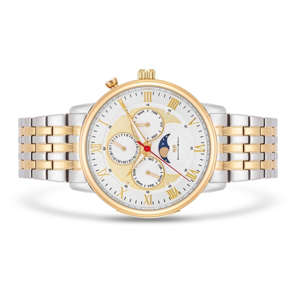 Rhodenwald & Söhne Multifonctions Moontime II Or jaune Acier inoxydable en Argent/or jaune Montre