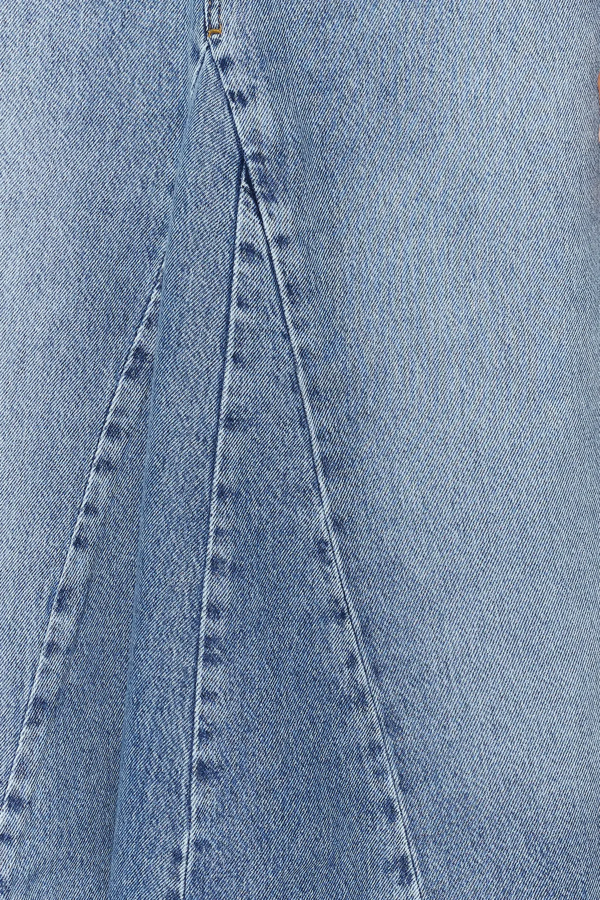 Trendyol Collection  Blauer Volant-Näh-detaillierter Maxi-Jeansrock mit hoher Taille TWOSS24ET00012
