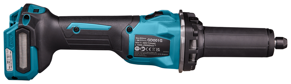 Polizor drept fără fir Makita GD001GZ XGT 40V Max cu comutator de blocare, fără baterie și încărcător, în cutie