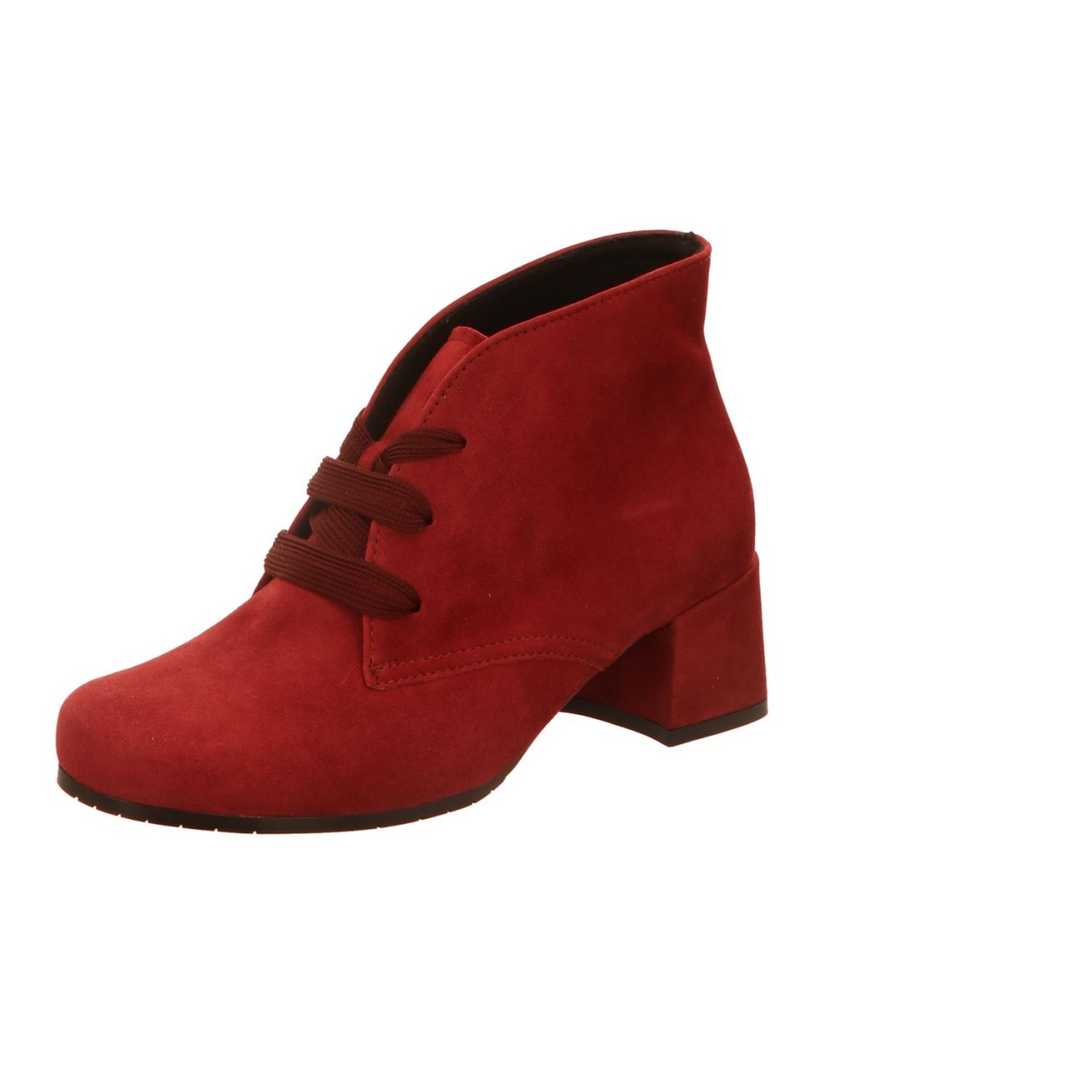 SEMLER Schnür-Stiefeletten rot SAMT-CHEVRO