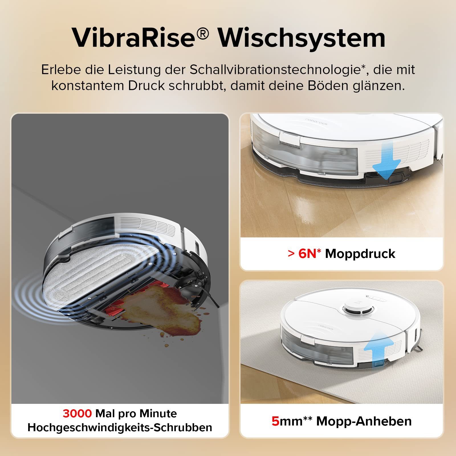Roborock Saugroboter S8, 69 W, 6000 pa, DuoRoller-Bürste, Reactive 3D-Hindernisumgehung, Vibrations-Hebemop, Intelligenter für Hartböden,Tierhaare,Teppiche, Upgrade von Roborock S7,VS S7 Maxv, Weiß
