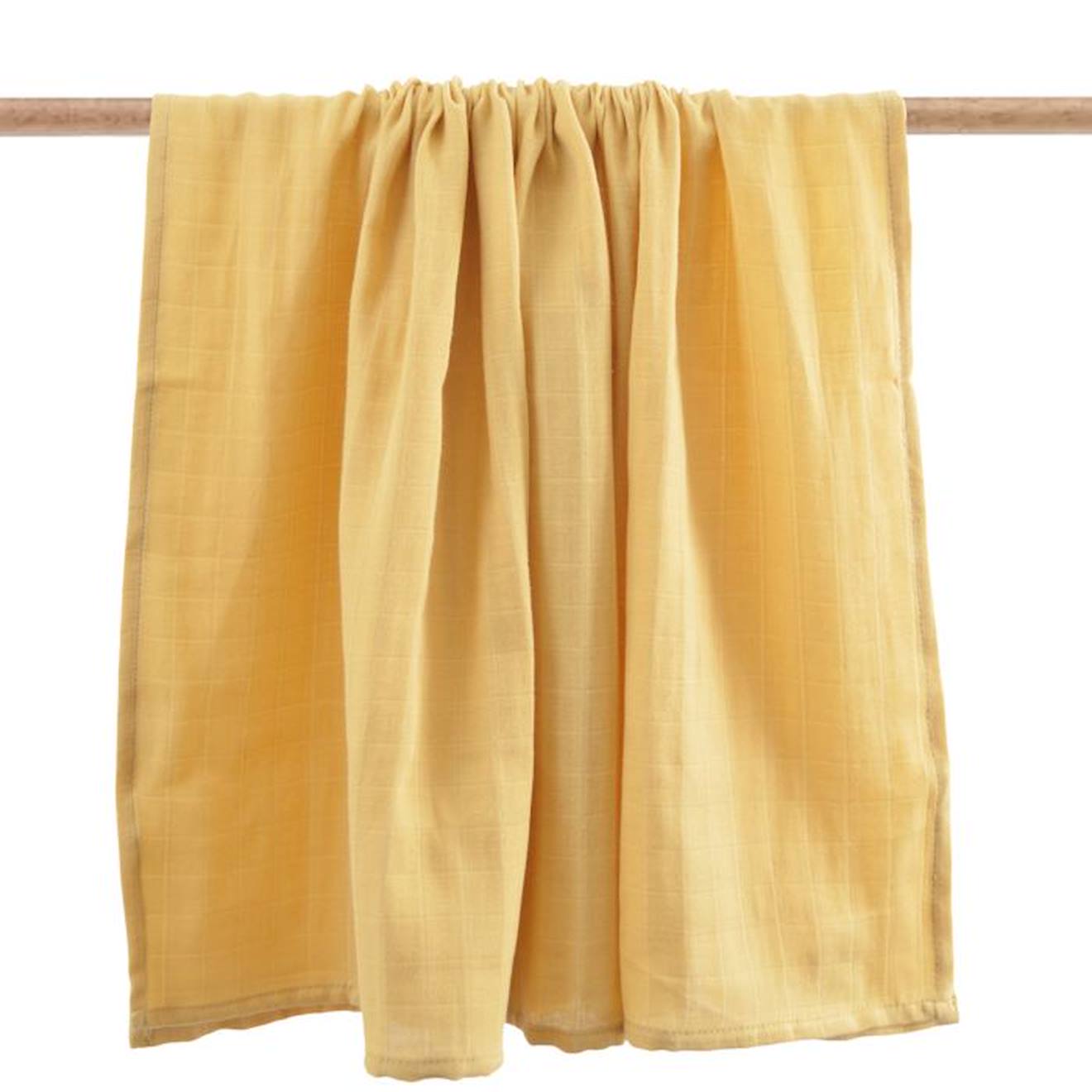 Maxi-lange en coton bio* uni Moutarde jaune