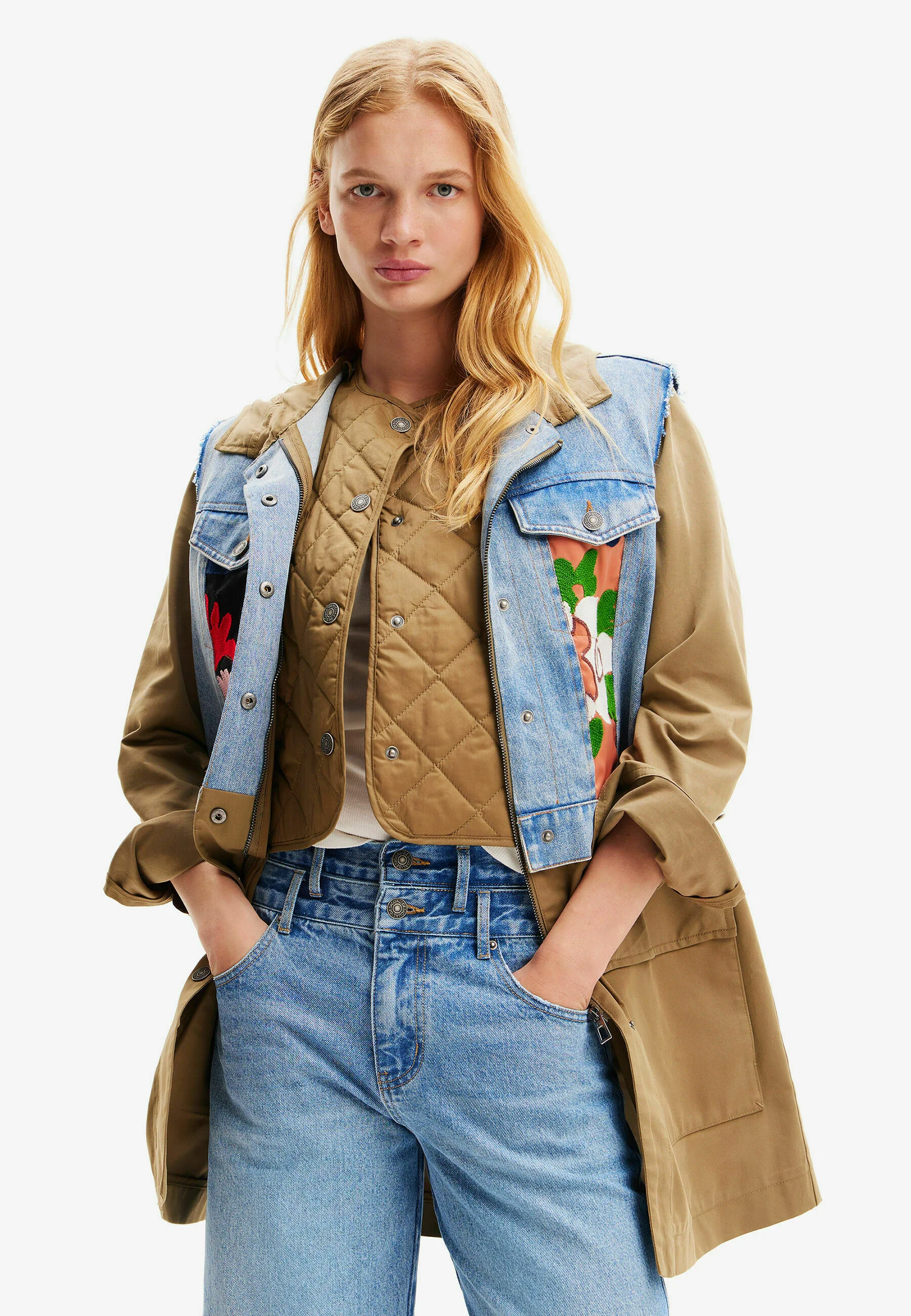 Desigual HÍBRIDO 2 EN 1 BORDADO - Parka