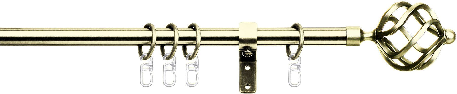 Gardinenstange Arezzo, indeko, Ø 16 mm, 1-läufig, Fixmaß, verschraubt, Stahl, Komplett-Set inkl. Ringen und Montagematerial