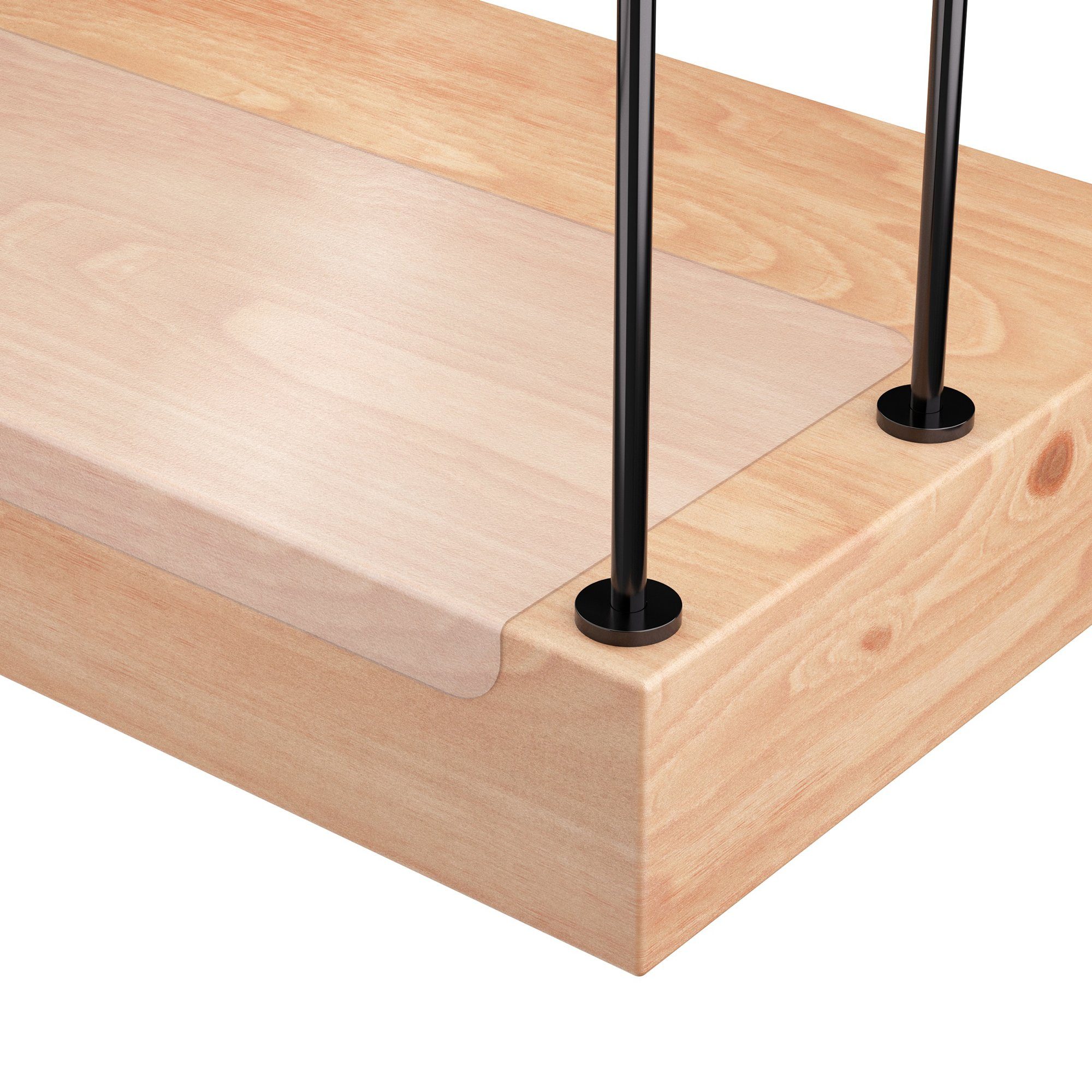 Stufenmatte Treppenschutz Folie transparent und selbstklebend, sossai®, Rechteck, 20 x 65 cm, 15St.