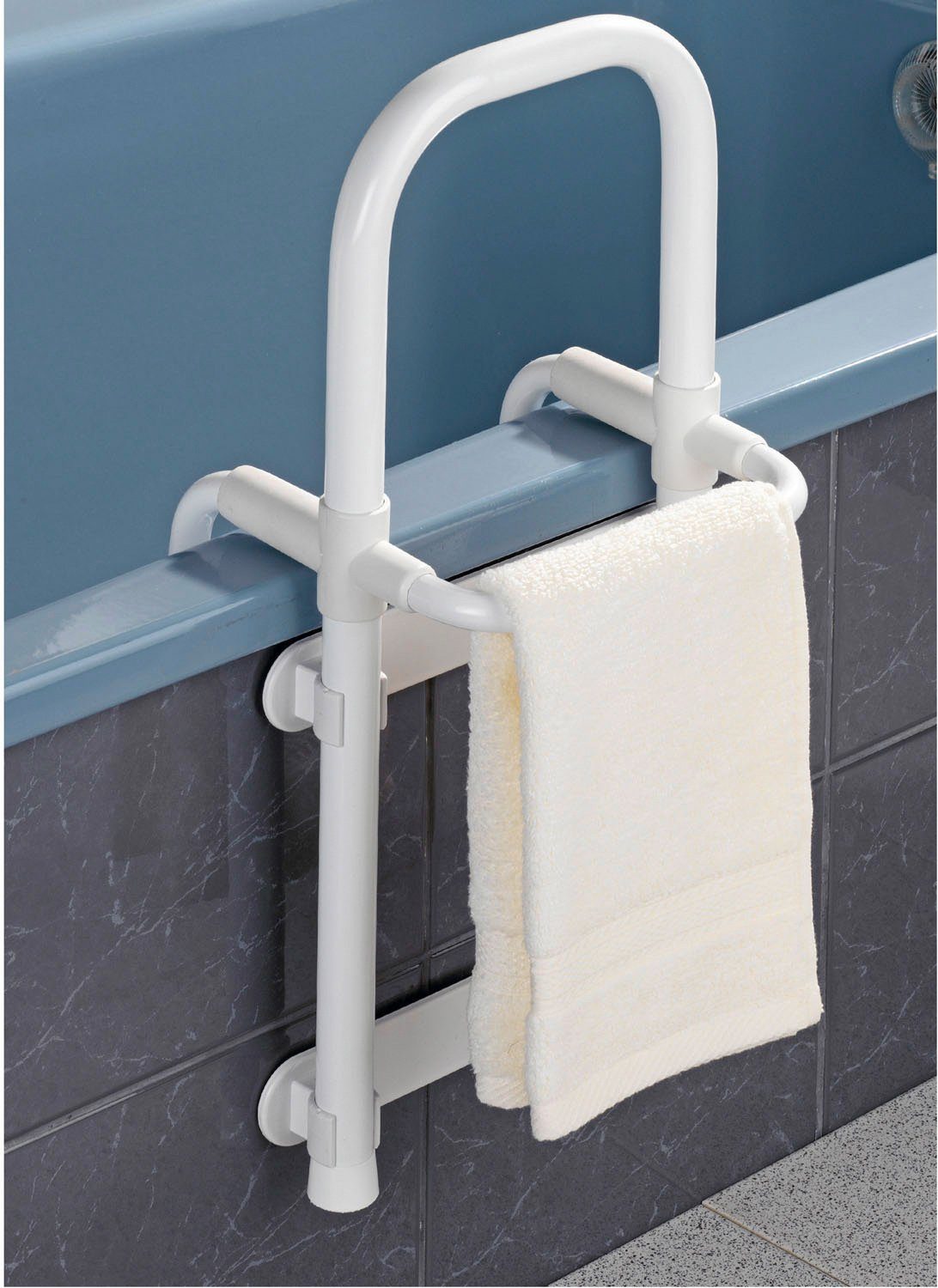 WENKO Badewannen-Einstiegshilfe Secura, belastbar bis 120 kg, mit Handtuchhalter